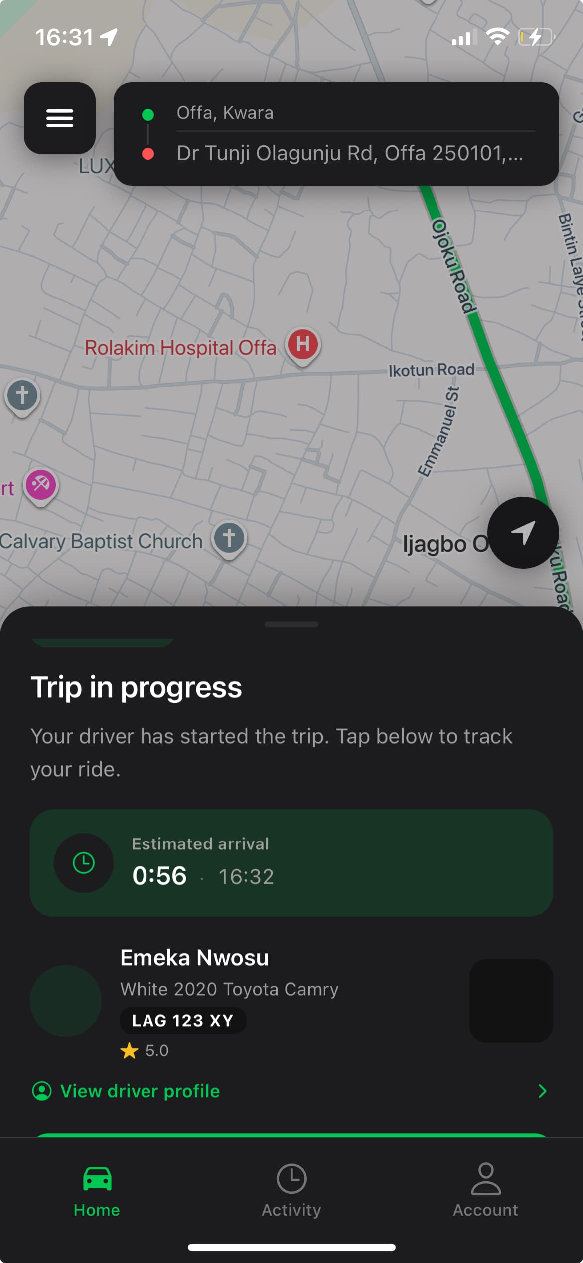 Eazer Rider app screenshot